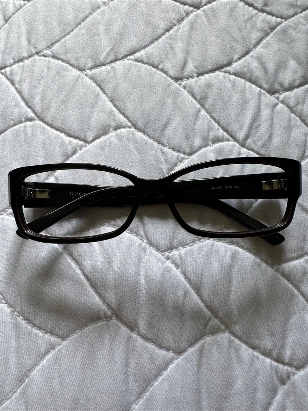 Gucci Black Rectangular Women's Eyeglass Frames size 54-13